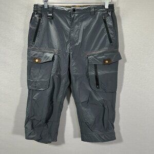 Komont Cargo Pants Womens 30 Gray Nylon Hiking Crop Straight Leg Pockets Outdoor